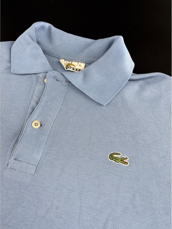 Lacoste Other - Lacoste Vintage Pique Polo Mens M Light Blue Classic Crocodile Logo